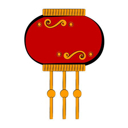 Sketch of a chinese lantern. Vector illustration designのイラスト素材