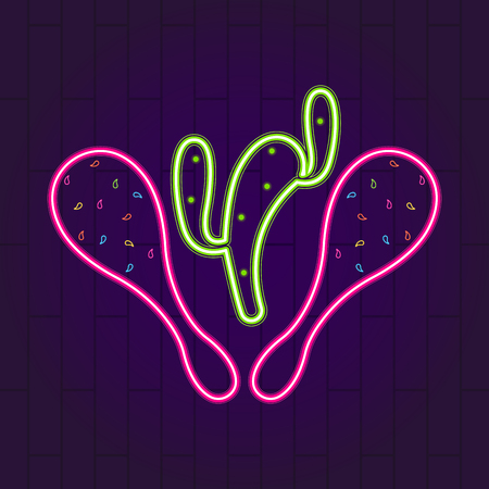 Cinco de mayo neon banner. Vector illustration designのイラスト素材