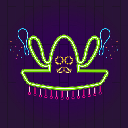 Cinco de mayo neon banner. Vector illustration designのイラスト素材