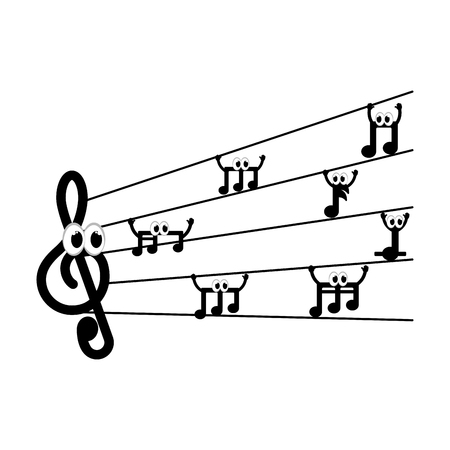 Isolated musical pentagram image. Vector illustration designのイラスト素材