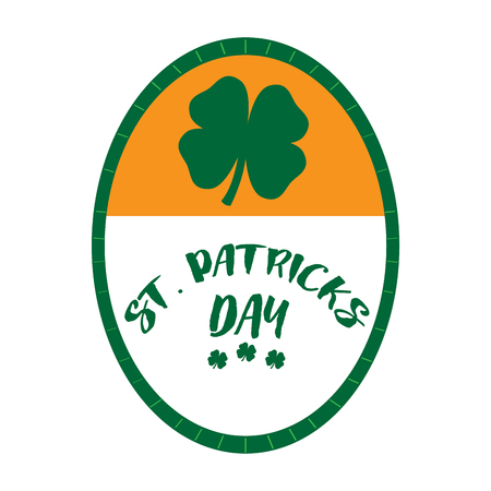 Patrick day label with a clover. Vector illustration designのイラスト素材