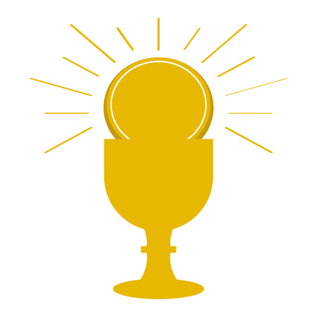Isolated chalice with a host. Holy week. Vector illustration designのイラスト素材