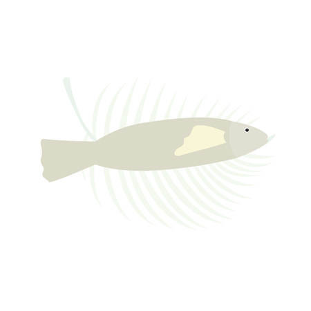 Isolated fish with a palm leaf. Vector illustration designのイラスト素材