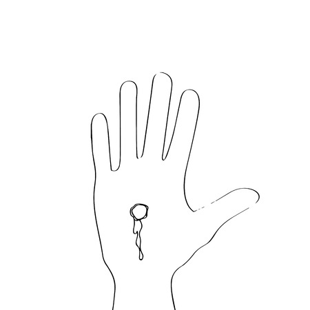 Isolated stigmata outline. Holy week. Vector illustration designのイラスト素材