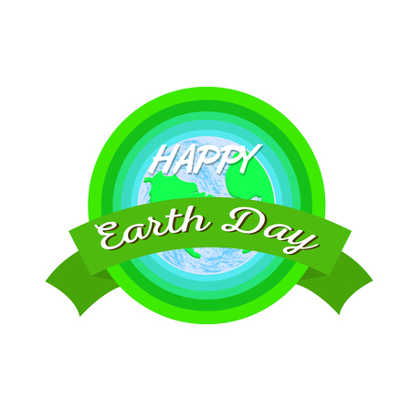 Earth day label with a planet sketch. Vector illustration designのイラスト素材