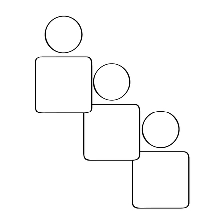 Outline of a teamwork. Vector illustration designのイラスト素材