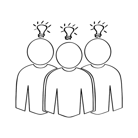 Isolated teamwork outline. Brainstorming. Vector illustration designのイラスト素材
