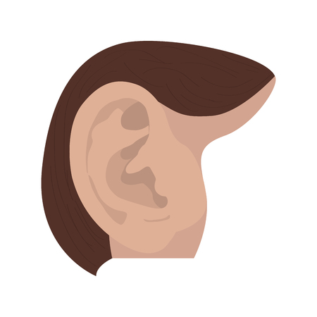 Isolated human ear image. Vector illustration designのイラスト素材