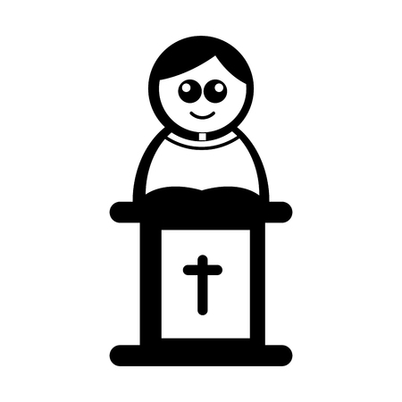 Isolated priest icon with a lectern. Vector illustration designのイラスト素材