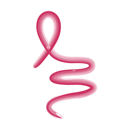 Watercolor breast cancer symbol. Vector illustration designのイラスト素材