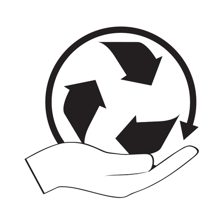 Recycling symbol in a circular arrow. Eco icon. Vector illustration designのイラスト素材