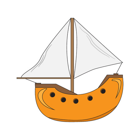 Isolated sailboat cartoon image. Vector illustration designのイラスト素材