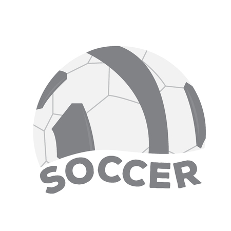 Isolated monochromatic soccer banner with a ball. Vector illustration designのイラスト素材