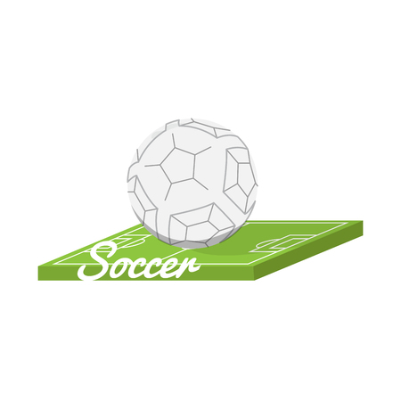 Soccer ball on a field. Banner. Vector illustration designのイラスト素材