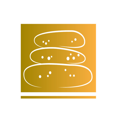 Isolated medicinal stones icon in a golden button. Spa logo. Vector illustration designのイラスト素材