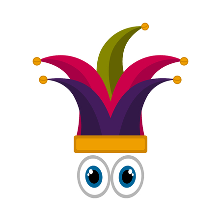 Isolated cute harlequin face. April fool day. Vector illustration designのイラスト素材