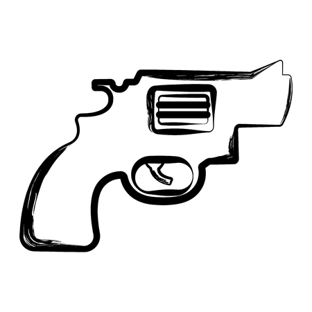 Isolated sketch of a pistol. Vector illustration designのイラスト素材