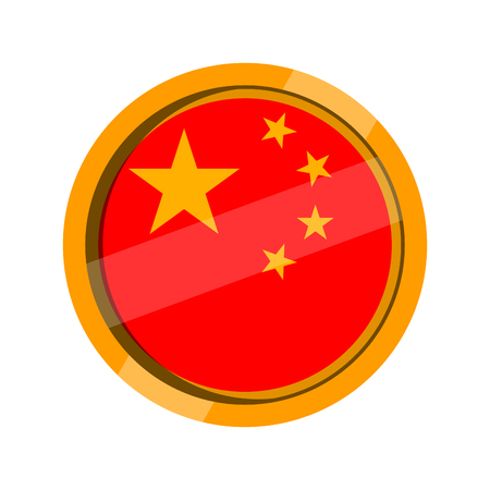 Button flag of China. Vector illustration designのイラスト素材