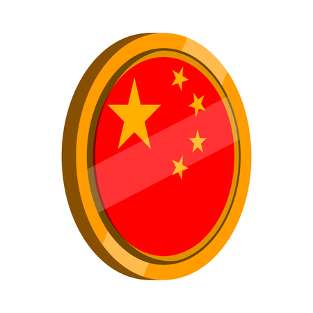 Button flag of China. Vector illustration designのイラスト素材