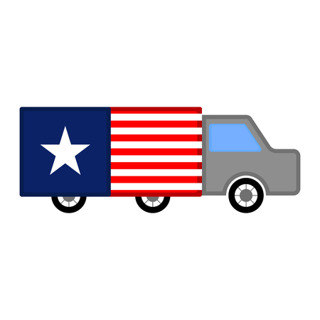 Military truck with flag of USA. Vector illustration designのイラスト素材