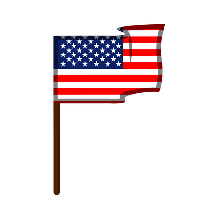 Waving flag of United States. Vector illustration designのイラスト素材