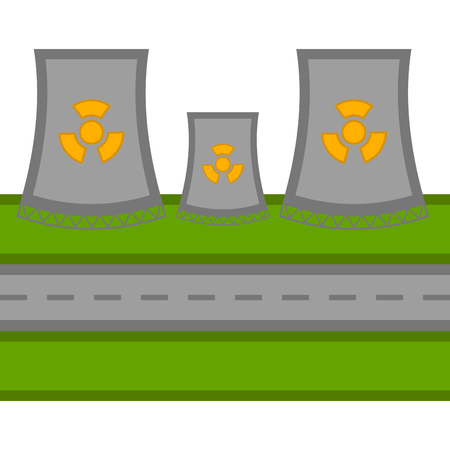 Nuclear power plant image. Vector illustration designのイラスト素材