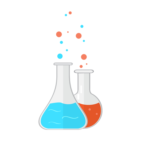 Isolated group of laboratory flasks. Vector illustration designのイラスト素材