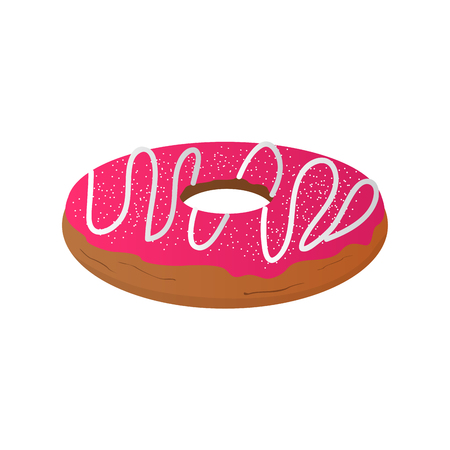 Isolated glazed donut image. Vector illustration designのイラスト素材