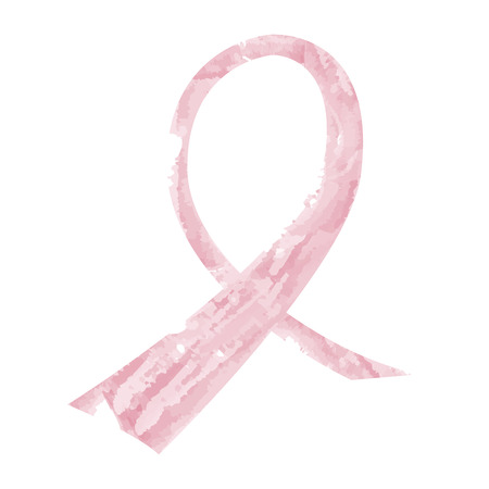 Watercolor breast cancer symbol. Vector illustration designのイラスト素材