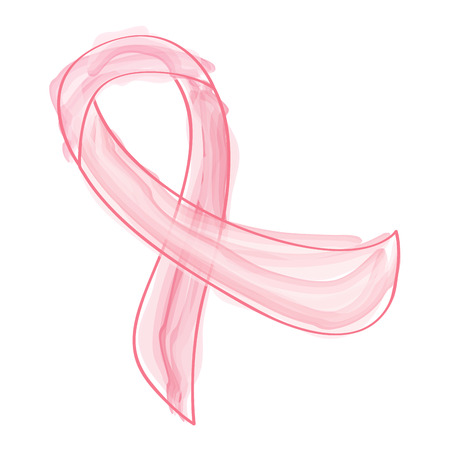 Watercolor breast cancer symbol. Vector illustration designのイラスト素材