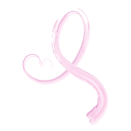 Watercolor breast cancer symbol. Vector illustration designのイラスト素材