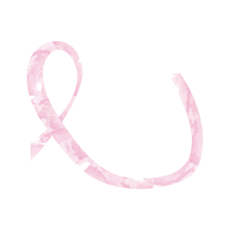 Watercolor breast cancer symbol. Vector illustration designのイラスト素材