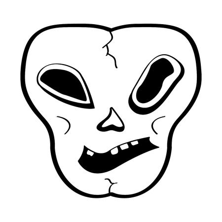 Head skull cartoon image. Vector illustration designのイラスト素材