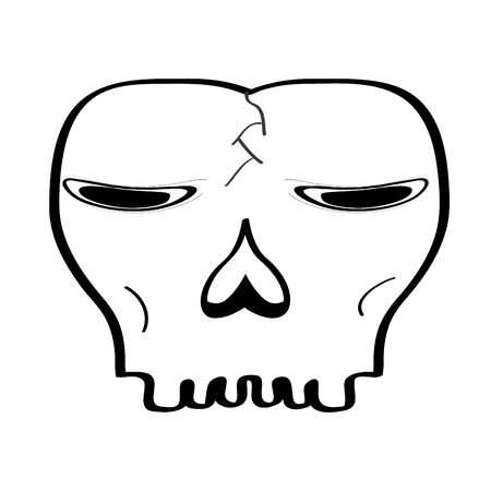 Head skull cartoon image. Vector illustration designのイラスト素材
