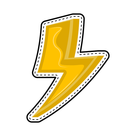 Isolated thunder dotted sticker. Vector illustration designのイラスト素材