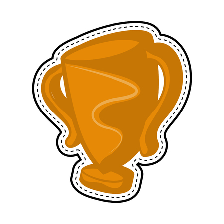 Isolated trophy dotted sticker. Vector illustration designのイラスト素材