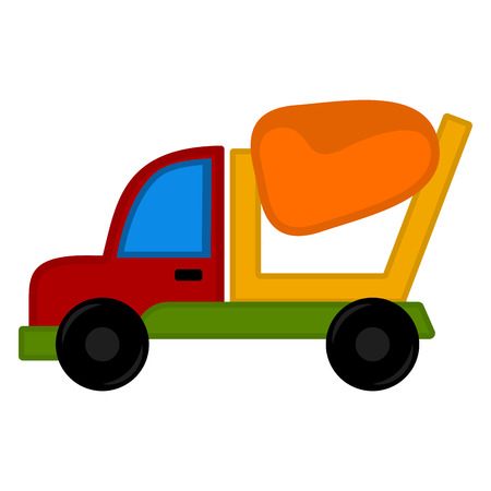 Isolated concrete mixer truck toy image - Vectorのイラスト素材