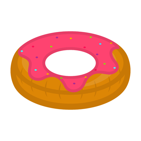 Isolated glazed donout shaped pool float - Vectorのイラスト素材