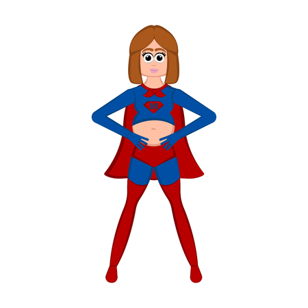 Pregnant woman as super girl with a costume - Vectorのイラスト素材