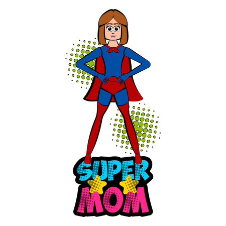 Isolated super mom character with a costume - Vectorのイラスト素材