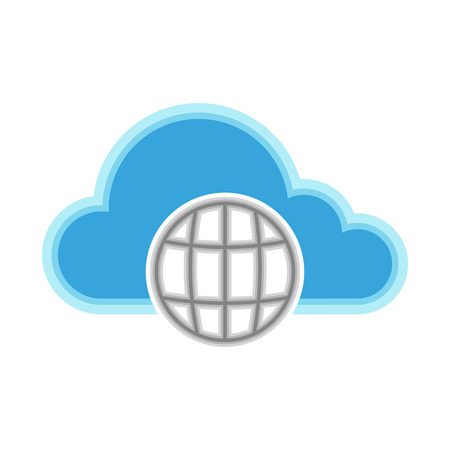Cloud computing icon with a web symbol - Vectorのイラスト素材