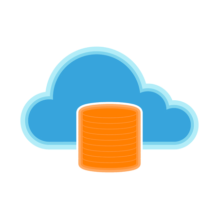 Cloud computing icon with a database symbol - Vectorのイラスト素材