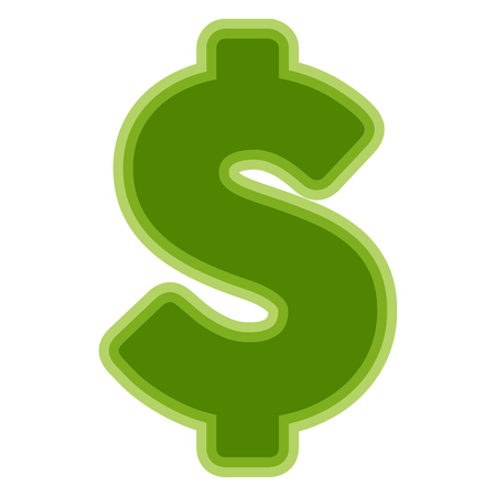 Isolated green money symbol on white background - Vectorのイラスト素材