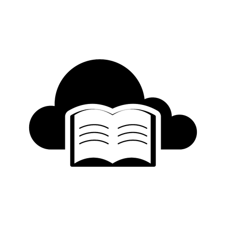 Cloud computing icon with a book symbol - Vectorのイラスト素材