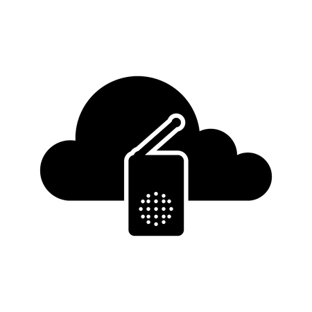 Cloud computing icon with a radio symbol - Vectorのイラスト素材