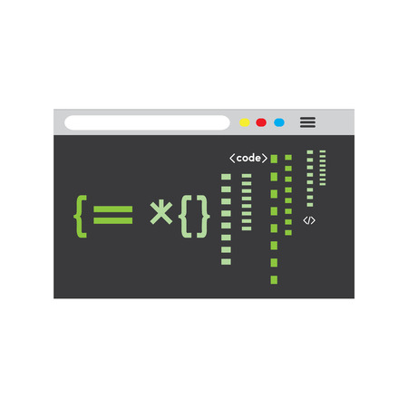 Programming code on a browser window - Vectorのイラスト素材