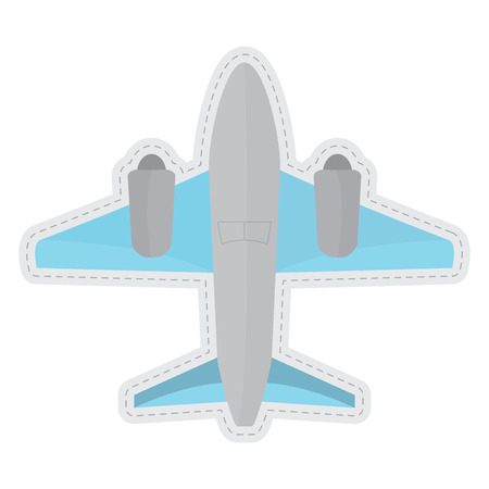 Airplane dotted sticker image. Vector illustration designのイラスト素材