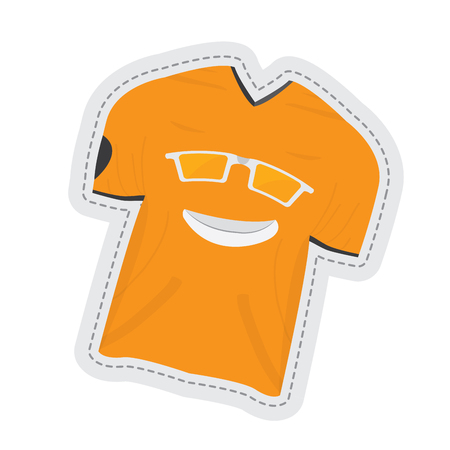 Tshirt dotted sticker image. Vector illustration designのイラスト素材