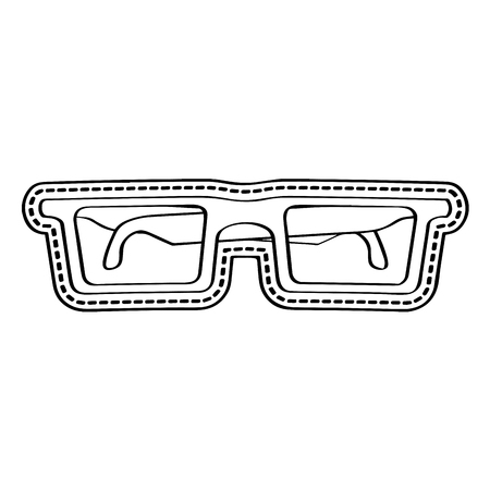 Glasses icon dotted sticker. Vector illustration designのイラスト素材
