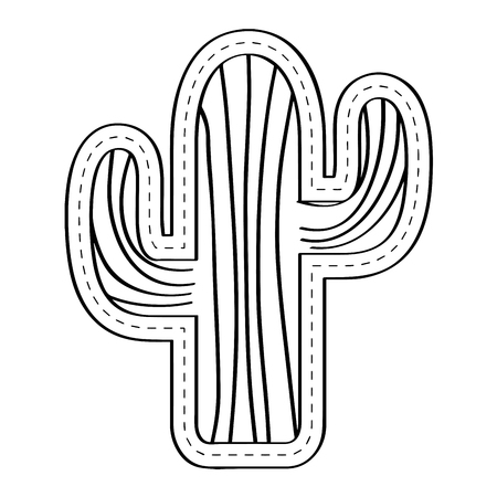 Cactus icon dotted sticker. Vector illustration designのイラスト素材